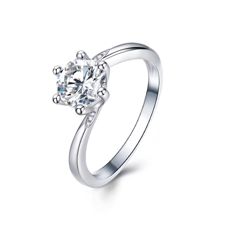 Anillo tradicional con diamante redondo (0.552 ct- 1.053 ct)