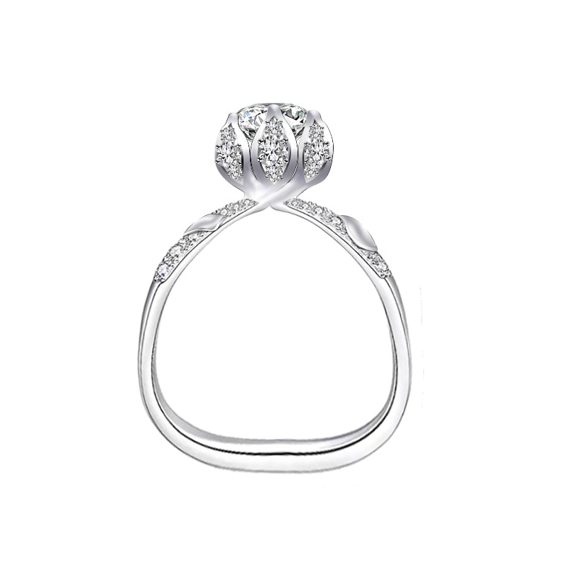Anillo estilizado con diamantes corte marquesa (0.76 ct- 1.323 ct)