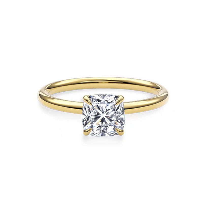 Anillo con diamante corte cojín (1.047 ct- 1.076 ct)