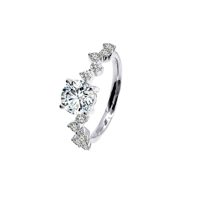 Anillo estilizado con diamante redondo (0.825 ct- 1.484 ct)