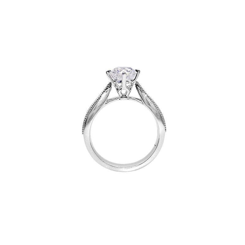 Anillo con diamante redondo (1.013 ct)