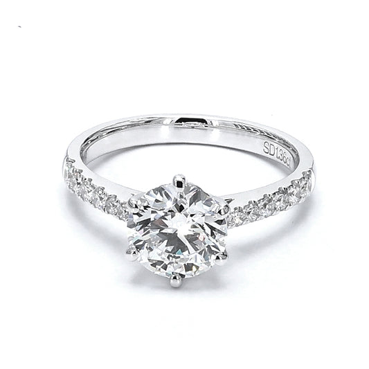 Anillo con diamante redondo (1.45 ct- 1.575 ct)