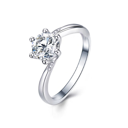 Anillo tradicional con diamante redondo (0.552 ct- 1.053 ct)