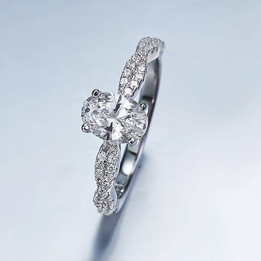 Anillo con diamante ovalado (1.283 ct- 1.285 ct)