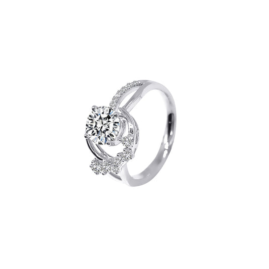 Anillo estilizado con diamante redondo (0.628 ct- 1.292 ct)
