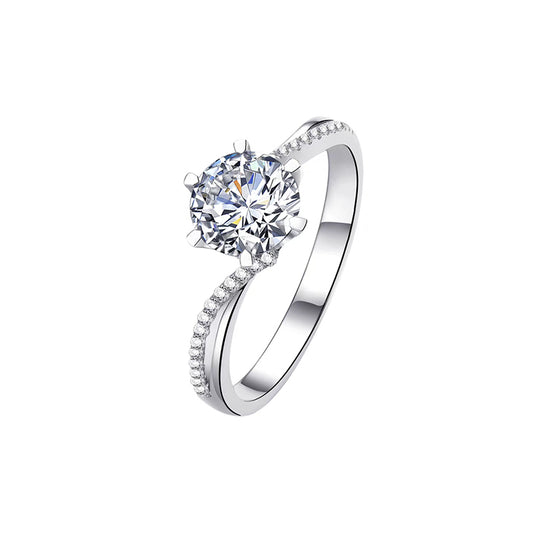 Anillo con diamante redondo (1.112 ct)