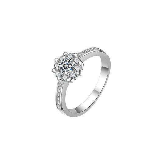Anillo aureola con diamante redondo (0.962 ct- 1.769 ct)