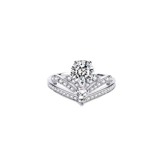 Anillo estilizado con diamante redondo (1.652 ct- 1.722 ct)