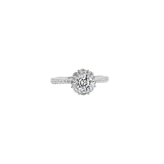 Anillo aureola con diamante redondo (0.804 ct- 1.553 ct)