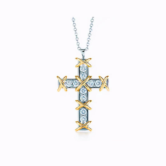 Cruz con diamante (0.316 ct)