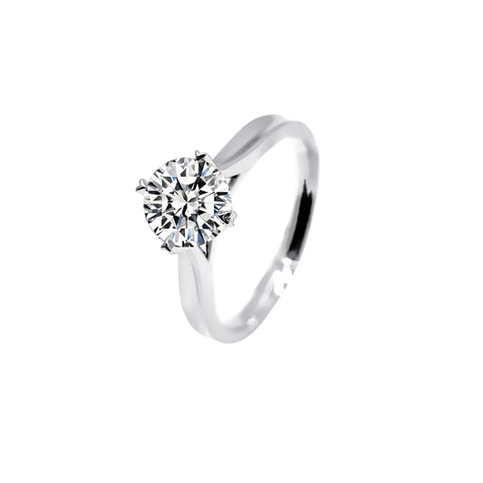 Anillo tradicional con diamante redondo (0.509 ct- 0.705 ct)