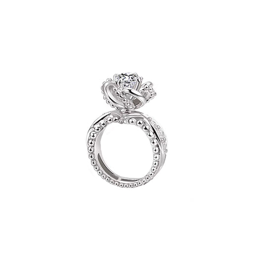 Anillo aureola con diamante redondo(0.68 ct)