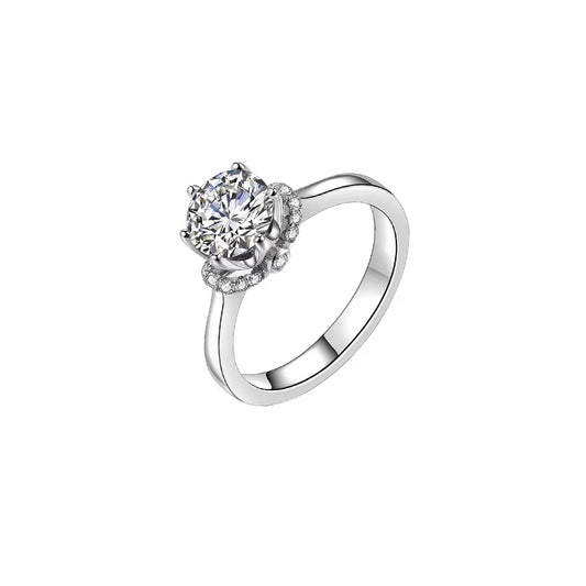 Anillo aureola con diamante redondo (0.629 ct- 1.32 ct)